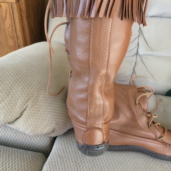 Footskins Women's Fringe Knee High Boots with Soles Size 10 - Picture 12 of 16